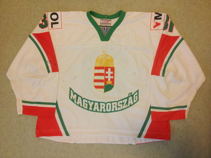 Hungary ice hockey national team game worn jersey Levente Szuper