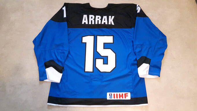 Game worn Estonia national team jersey Robert Arrak