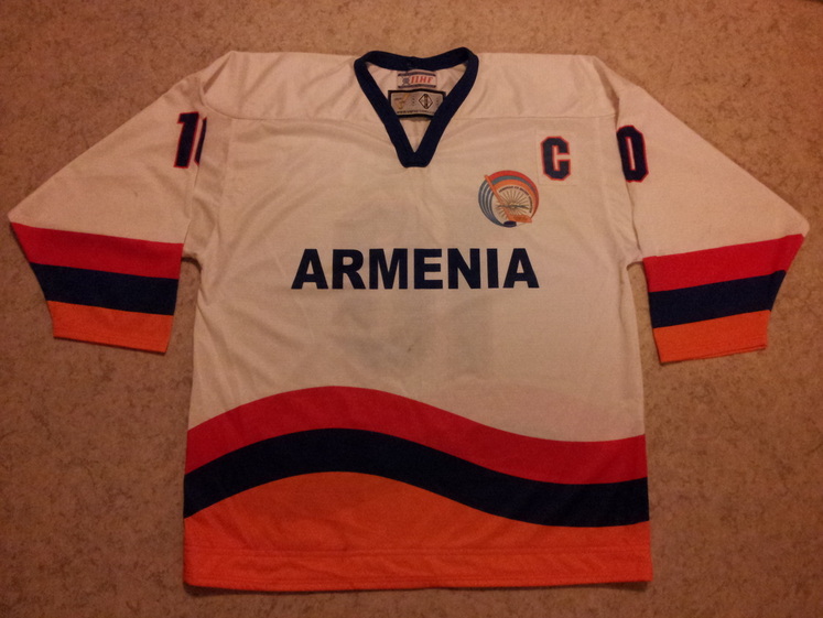 Armenia ice hockey national team game worn jersey Samvel Zakharyan