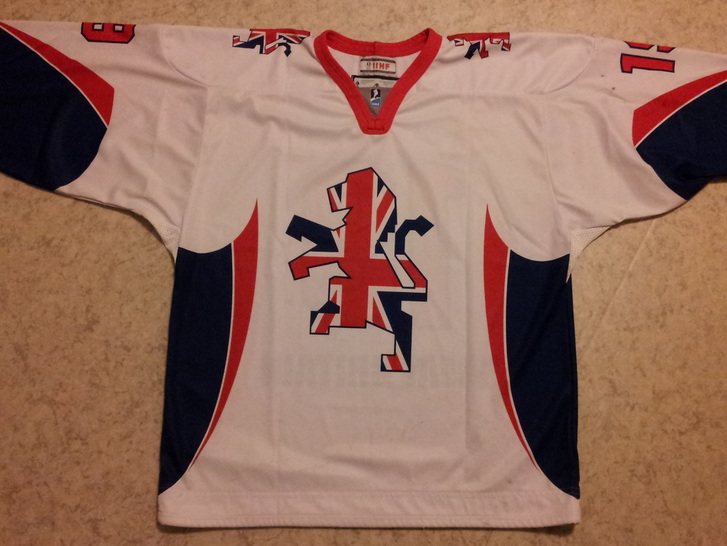 Great Britain ice hockey national team game worn jersey Colin Shields