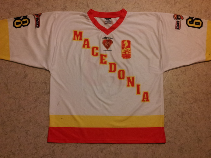 Macedonia game worn ice hockey national team jersey