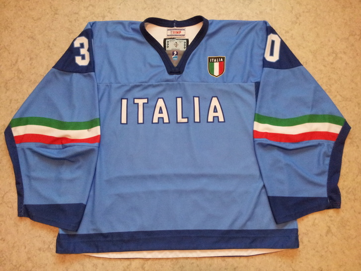 Italy ice hockey national team game worn jersey Andreas Bernard