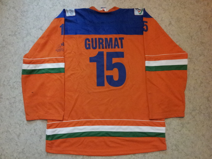Game used India ice hockey jersey Gurmat