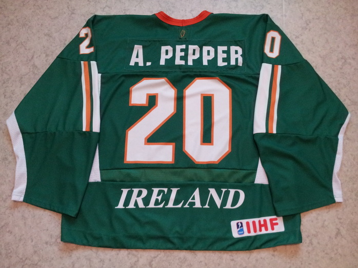 Ireland - Jussi's game worn IIHF ice hockey jerseys