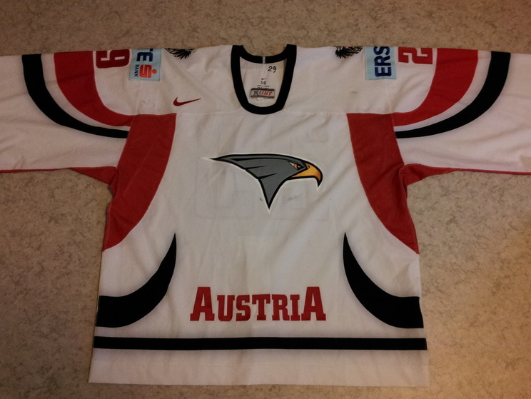Jussi's game worn IIHF ice hockey jerseys