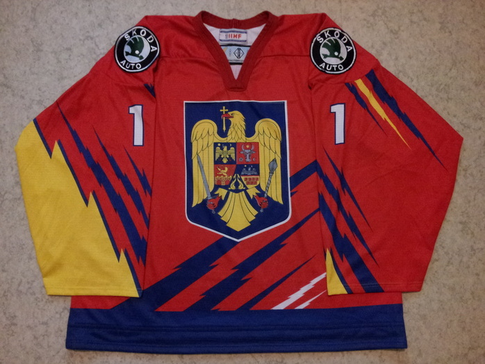 Game worn Romania goalie jersey Adrian Catrinoi