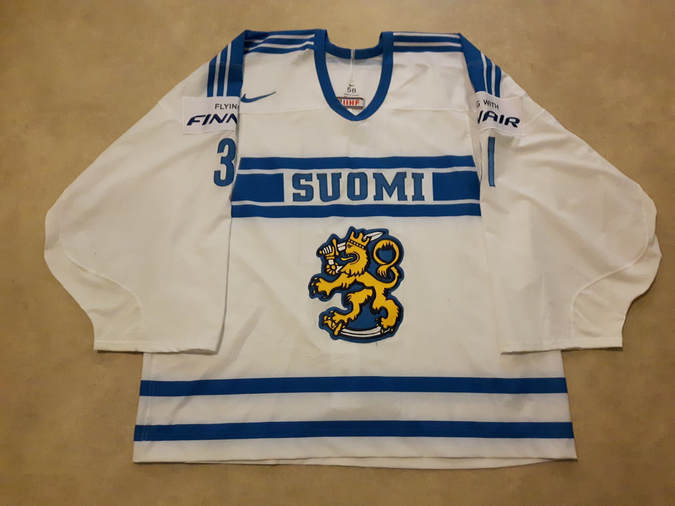 Petri Vehanen Finland ice hockey national team game worn jersey
