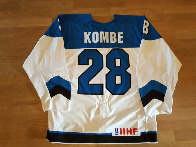 Estonia game worn jersey Kristjan Kombe